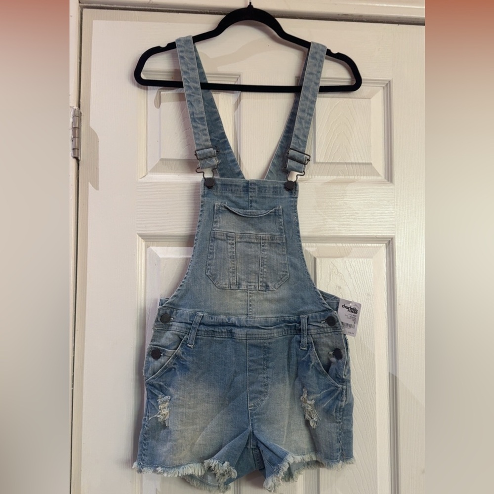 Charlotte Russe Light Blue Denim Overalls